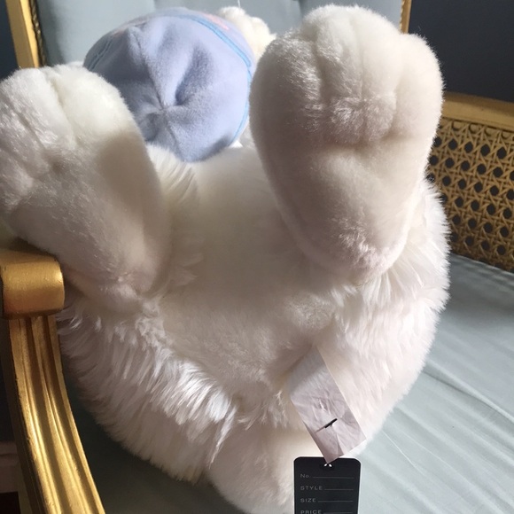 E & J Classics large white Easter bunny with baby in egg stuffed animal plushie - Picture 12 of 12